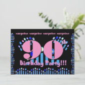 90歳サプライズ誕生日パーティー招待状テンプレート 招待状 (スタンド正面)