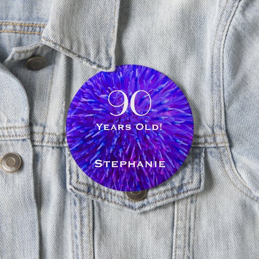 90歳パープルパーソナライズされた抽象芸術ボタン 缶バッジ (インサイチュ)