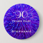 90歳パープルパーソナライズされた抽象芸術ボタン 缶バッジ (正面)