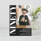 90歳モダンの誕生日パーティーの写真 招待状 (スタンド正面)