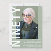 90歳モダンの誕生日パーティーへの招待 招待状 (正面)