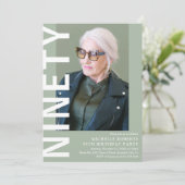 90歳モダンの誕生日パーティーへの招待 招待状 (スタンド正面)