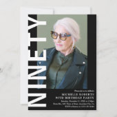 90歳モダンの誕生日パーティーへの招待 招待状 (正面)