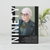 90歳モダンの誕生日パーティーへの招待 招待状 (スタンド正面)
