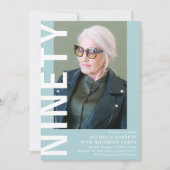 90歳モダンの誕生日パーティーへの招待 招待状 (正面)