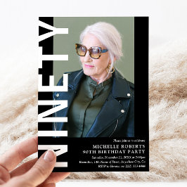 90歳モダンの誕生日パーティーへの招待 招待状