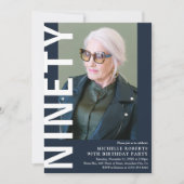 90歳モダンの誕生日パーティーへの招待 招待状 (正面)