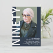 90歳モダンの誕生日パーティーへの招待 招待状 (スタンド正面)