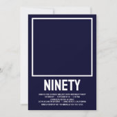 90歳モダンの誕生日パーティーへの招待 招待状 (正面)