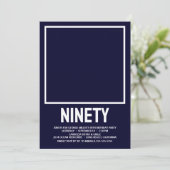 90歳モダンの誕生日パーティーへの招待 招待状 (スタンド正面)