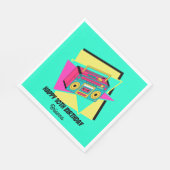 90歳代のパーティーティール（緑がかった色）パーソナライズされたブーム スタンダードランチョンナプキン (角)