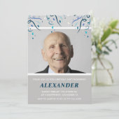 90歳招待状メンズ紙吹雪写真海軍 招待状 (スタンド正面)