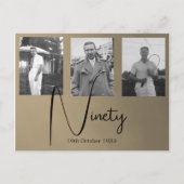 90歳男性の誕生日写真招待状 ポストカード (正面)