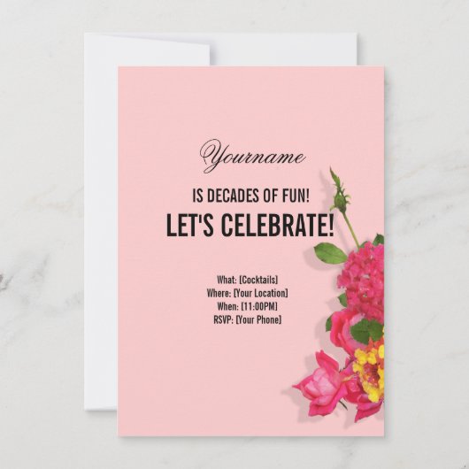 90歳誕生日パーティーの招待- 90歳の若さ 招待状 (裏面)