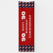 90歳誕生日パーティー·フットボール·バナー（成人） 横断幕 (縦)