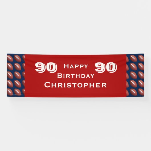 90歳誕生日パーティー·フットボール·バナー（成人） 横断幕 (横)