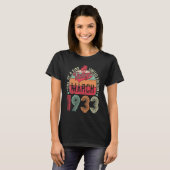 90歳90誕生日ヴィンテージレトロ3月19日 Tシャツ (正面フル)