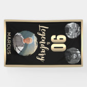 90歳 & レジェンダリー 3枚の写真 90歳の誕生日 ゴールド 横断幕 (横)