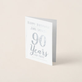 90歳。90スタイリッシュ誕生日 箔カード