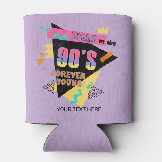 90生まれ年代の永遠の若いレトロの名カラフル前 缶クーラー (裏面)