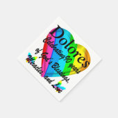 90番パーソナライズされた誕生日ラブハートナプキンス スタンダードカクテルナプキン (角)