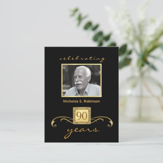 90番目のバースデーパーティ招待状-モノグラフォーマルム 招待状 (スタンド正面)