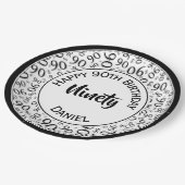 90番目のパーティー乱数パターン黒/白 ペーパープレート (アングル)