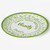 90番目のパーティー乱数パターン(緑/白) ペーパープレート (アングル)