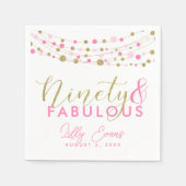 90番目のパーティー紙ナプキン装飾、グリッターティール（緑がかった色） スタンダードカクテルナプキン (正面)