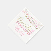 90番目のパーティー紙ナプキン装飾、グリッターティール（緑がかった色） スタンダードカクテルナプキン (角)