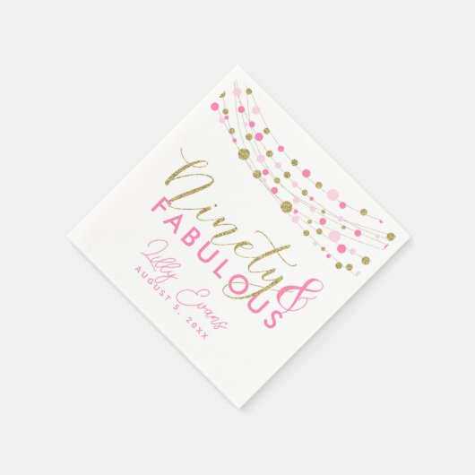 90番目のパーティー紙ナプキン装飾、グリッターティール（緑がかった色） スタンダードカクテルナプキン (角)