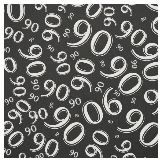 90番目の乱数パターン黒/白 ファブリック (見本)