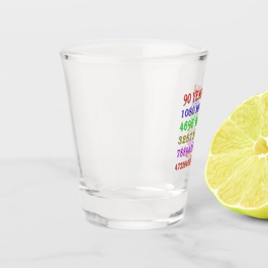 90番目の誕生日のマイルストーン ショットグラス (左)