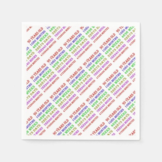 90番目の誕生日のマイルストーン スタンダードカクテルナプキン (正面)