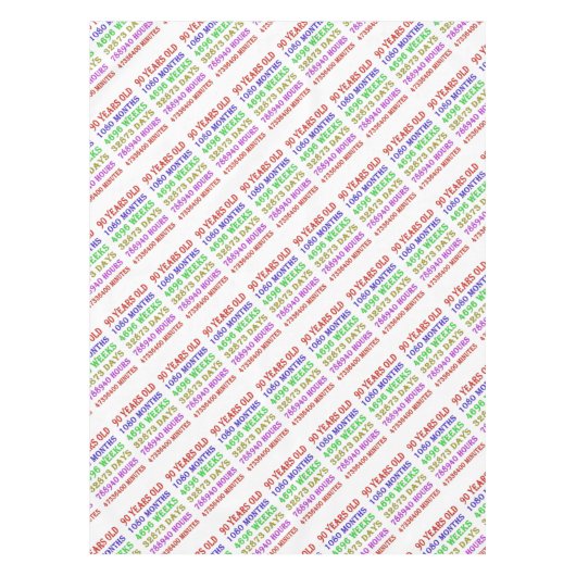 90番目の誕生日のマイルストーン テーブルクロス (正面)