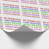 90番目の誕生日のマイルストーン ラッピングペーパー (角)