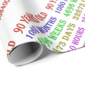 90番目の誕生日のマイルストーン ラッピングペーパー (ロールコーナー)