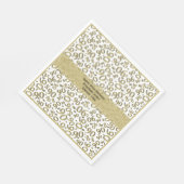 90番目の誕生日クール番号パターン金ゴールド/白 スタンダードランチョンナプキン (角)