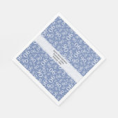 90番目の誕生日クール番号パターン青/白 スタンダードランチョンナプキン (角)