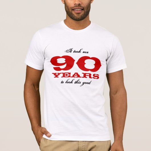 90番目の誕生日シャツ |カスタマイズ可能な年番号 Tシャツ (正面)