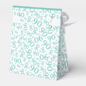 90番目の誕生日ティール（緑がかった色）/ホワイトパターン フェイバーボックス (裏面サイド)