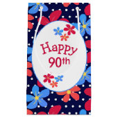 90番目の誕生日デイジーオン水玉模様 スモールペーパーバッグ (正面)