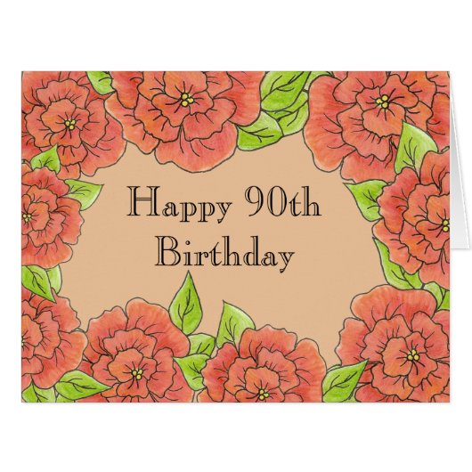 90番目の誕生日バラカード (正面横)