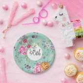 90番目の誕生日フローラ誕生日ブルー ペーパープレート (パーティー)