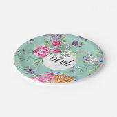 90番目の誕生日フローラ誕生日ブルー ペーパープレート (アングル)