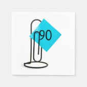 90番目の誕生日リマインダーのメモ紙クリップ スタンダードカクテルナプキン (正面)