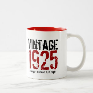 90番目の誕生日ヴィンテージ1925または任意の年V01C1 ツートーンマグカップ