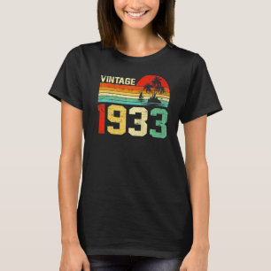 90番目の誕生日ヴィンテージ1933レトロ男性90年 Tシャツ
