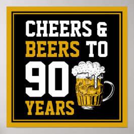 90番目の誕生日応援とビールから90年 ポスター