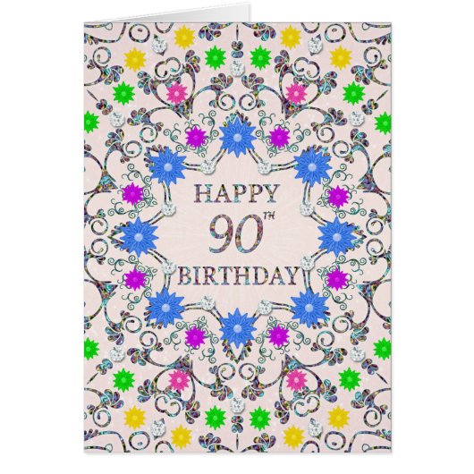 90番目の誕生日抽象芸術の花  (正面)